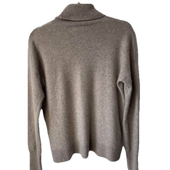 Nordstrom Cashmere Sweater Pullover Turtleneck In Beige Hummus Heather Large - Picture 5 of 5